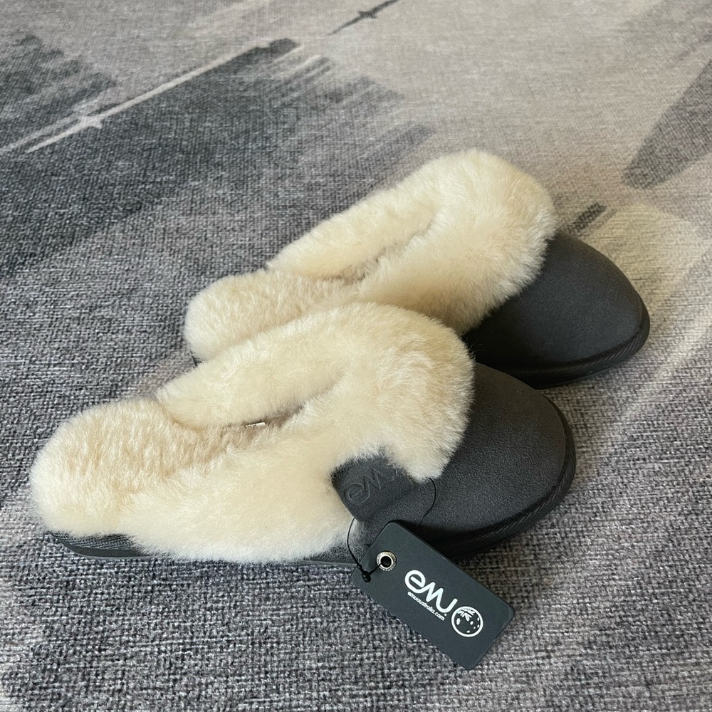 Emu Jolie Charcoal/Anthracite Sheepskin Slide Slippers